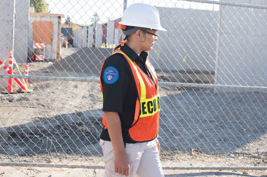 DPI Security Officer patrolling construction site