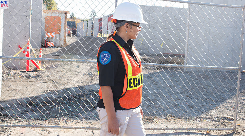 DPI Security Officer patrolling construction site